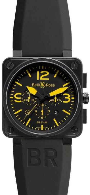 Bell & Ross Instruments Aviation BR01-94 Yellow Replica Watch BR-01-94-YELLOW